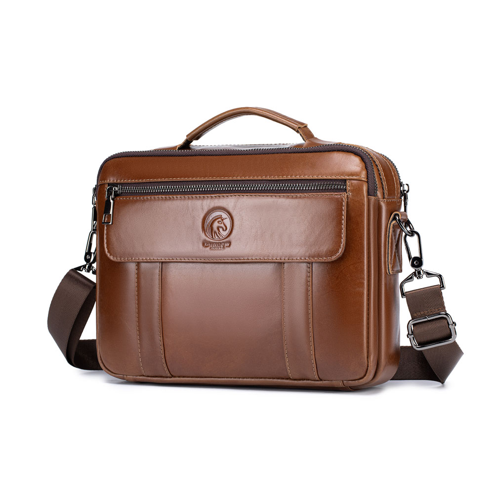 Leatherwork Thread - Nova mini bolsa transversal masculina, bolsa