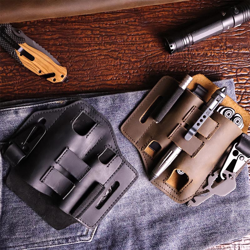 Leatherwork Knife Sheath - Pochete tática com bainha para trabalho