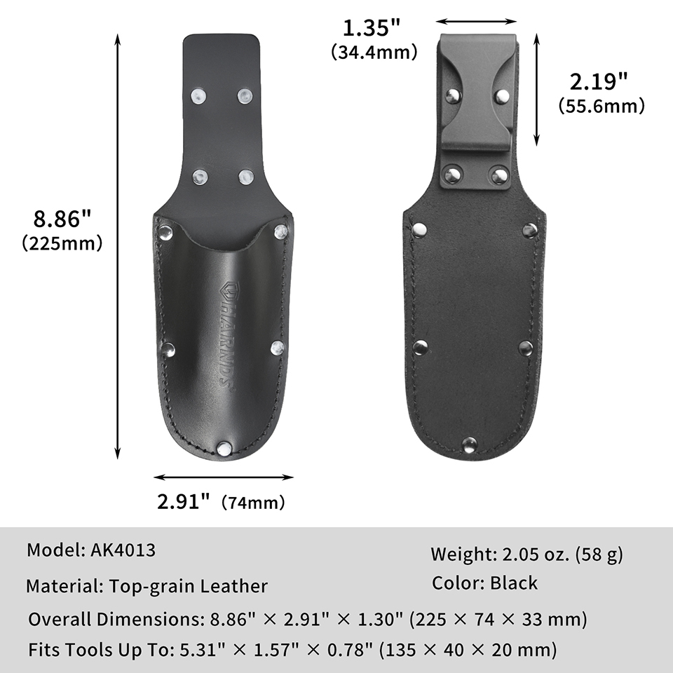 Leatherwork Knife Sheath - Bolsa de Couro Harnds para Ferramentas