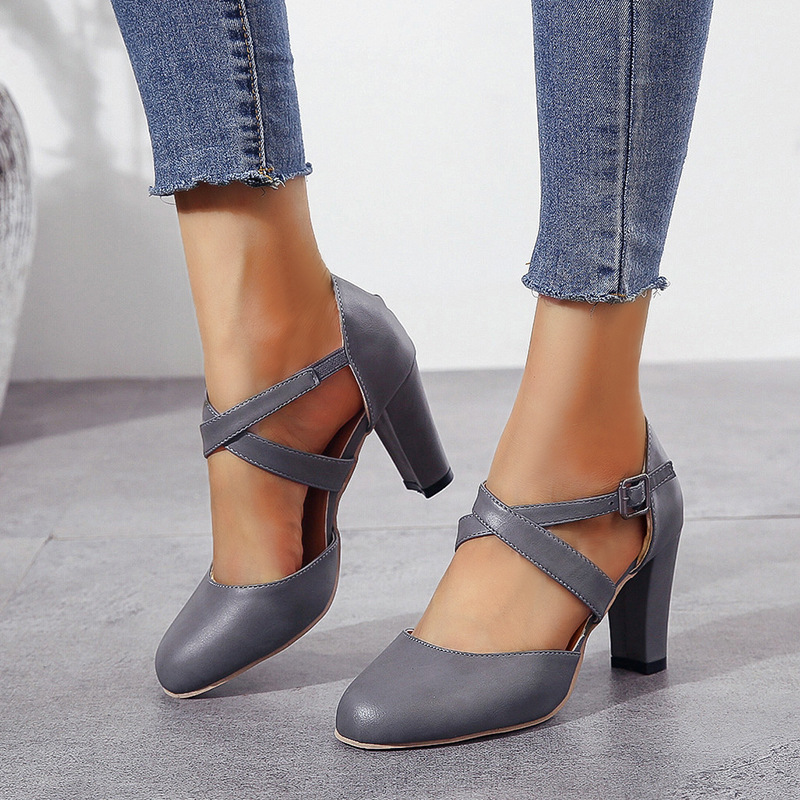 Belt Buckle Blank - Sapatos Femininos de Salto Alto, Novos