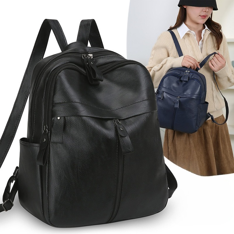 Leather Work Rucksack - Mochila de Couro Macio de Grande