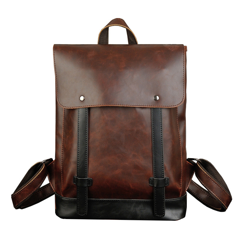 Leather Work Rucksack - Goyn mochila masculina de couro vintage,
