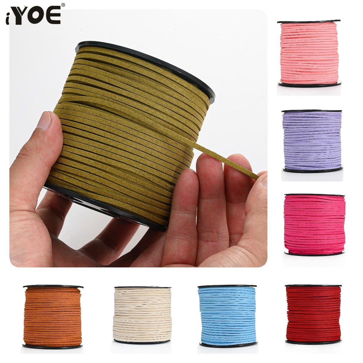Leatherwork Thread - 5/20m 2.5mm cabo trançado de camurça