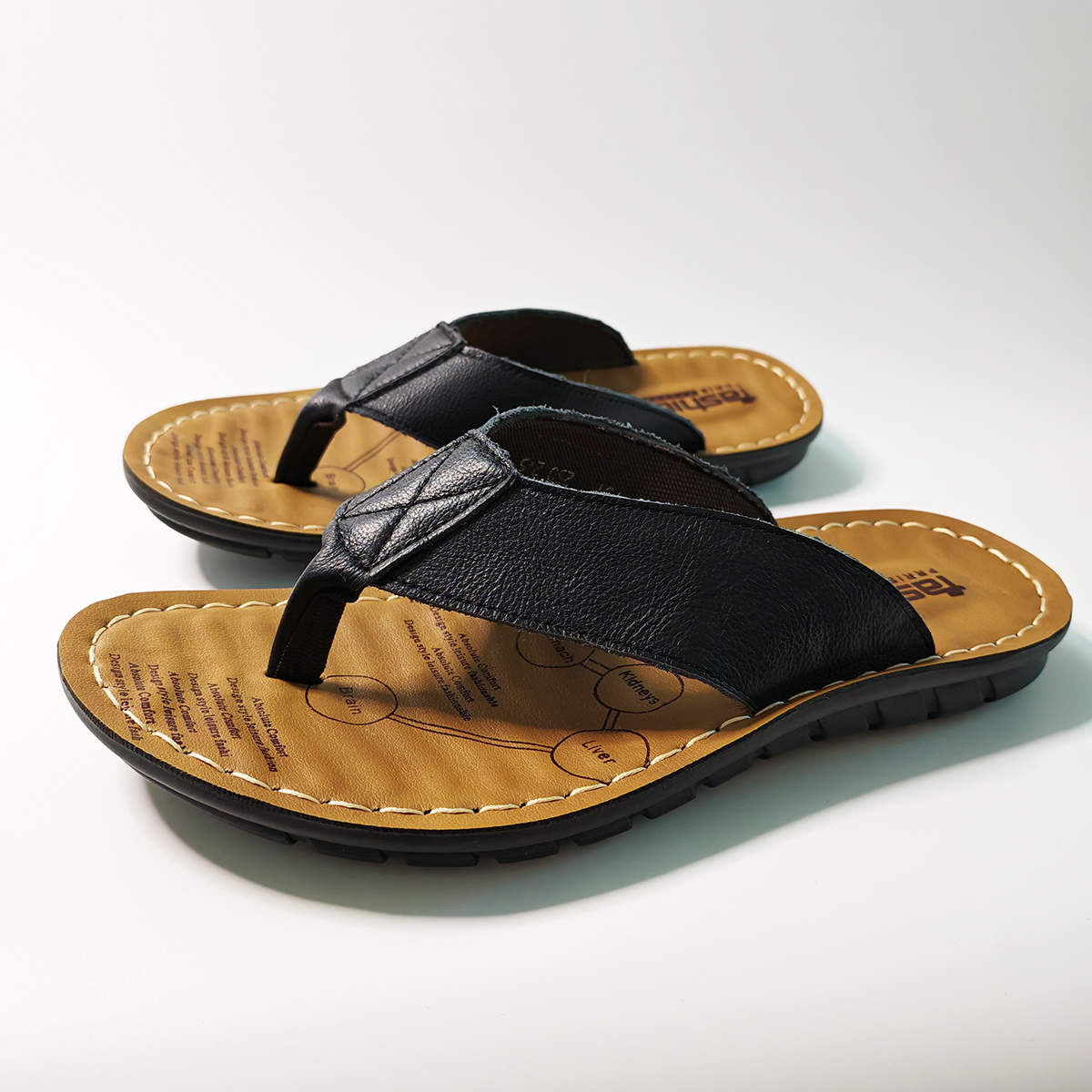 Leather Work Flats - Sapatos de verão masculinos, chinelos de