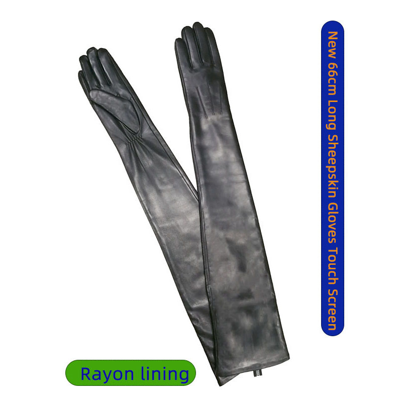 Leather Work Winter Gloves - Luvas Femininas Longas de Pele de