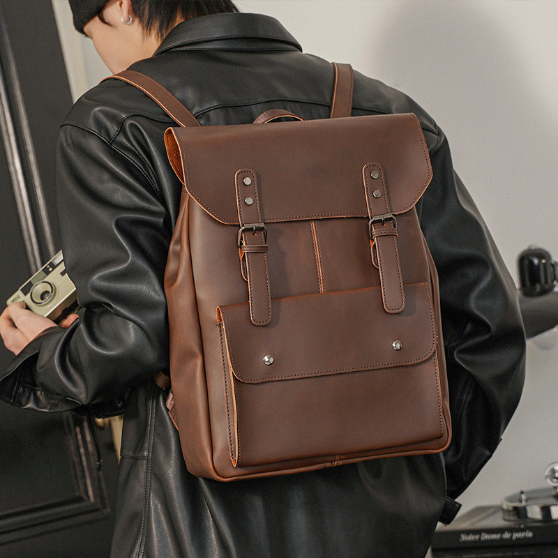 Goyn mochila de couro masculin - Leather Work Rucksack avaliação e preço