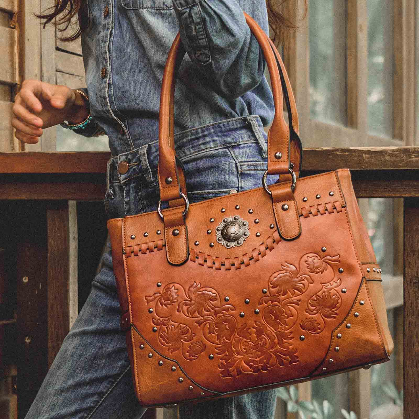 Celela-Bolsas de ombro para mu - Leatherwork Rivets avaliação e preço