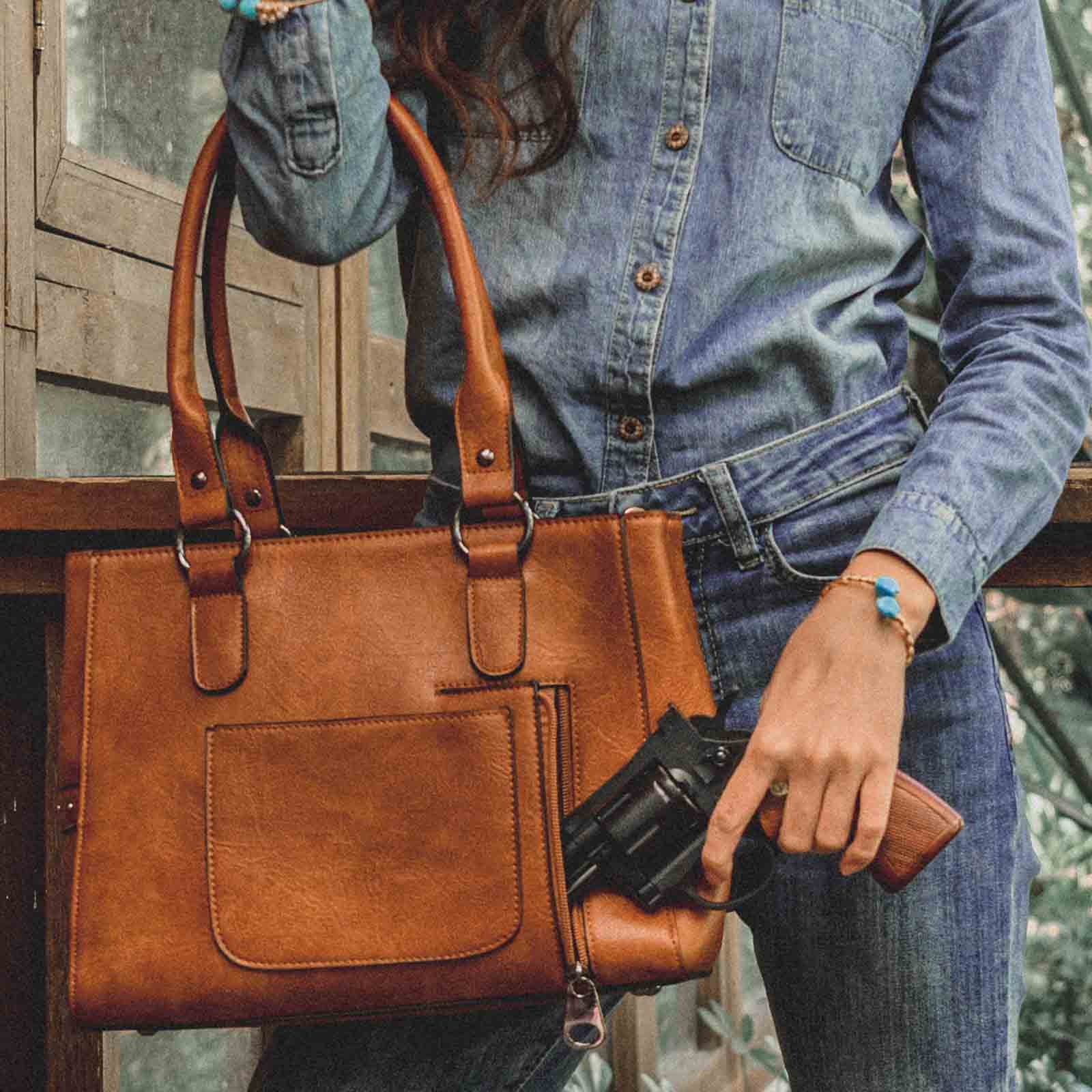 Celela-Bolsas de ombro para mu - Leatherwork Rivets avaliação e preço