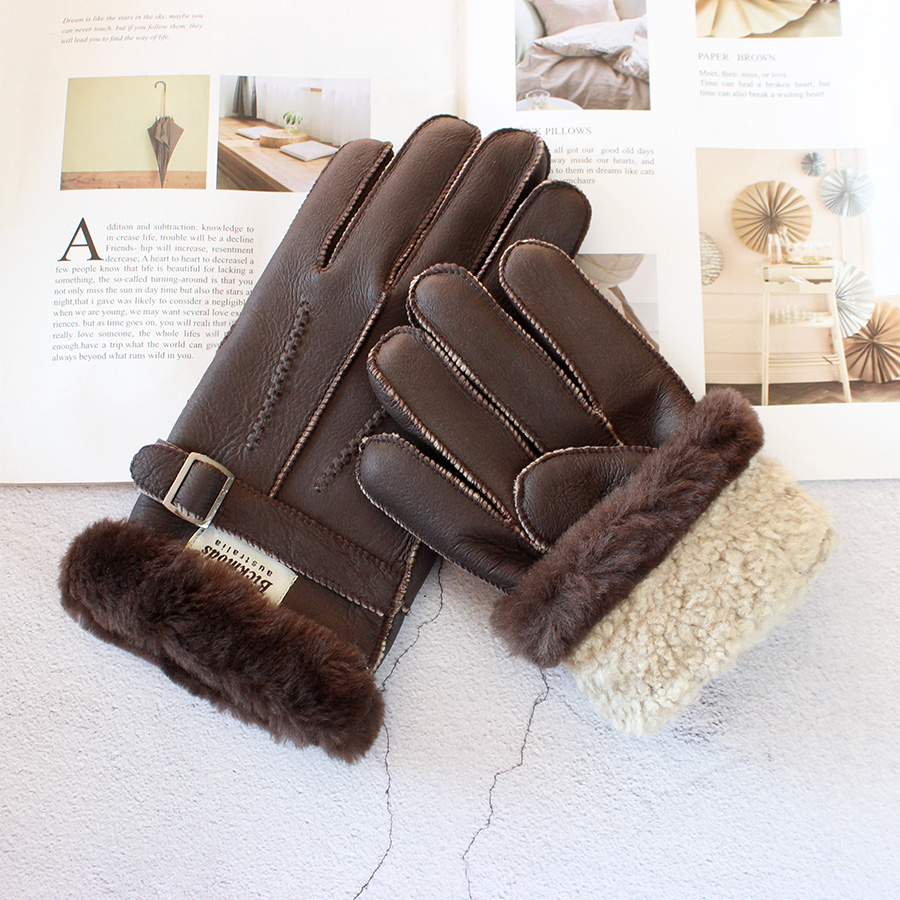 Luvas de pele de carneiro masc - Leather Work Winter Gloves avaliação e preço