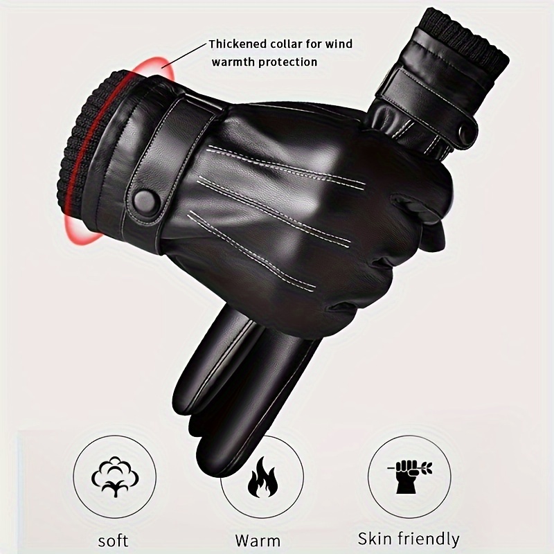 1 par luvas de inverno quente  - Leather Work Winter Gloves avaliação e preço