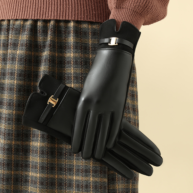 1 par de luvas para mulheres n - Leather Work Winter Gloves avaliação e preço