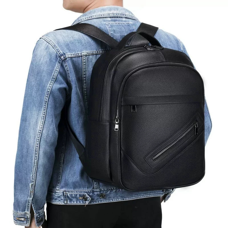 Mochila preta de couro genuíno - Leather Work Rucksack avaliação e preço