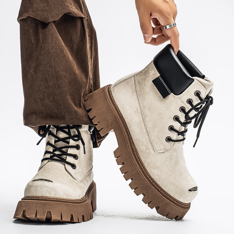 Botas Clássicas de Cano Alto e - Leather Work Flats avaliação e preço
