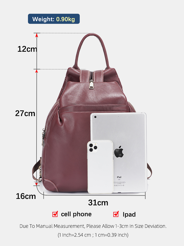 Zency mochila vintage feminina - Leather Work Rucksack avaliação e preço