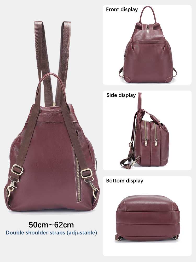 Zency mochila vintage feminina - Leather Work Rucksack avaliação e preço