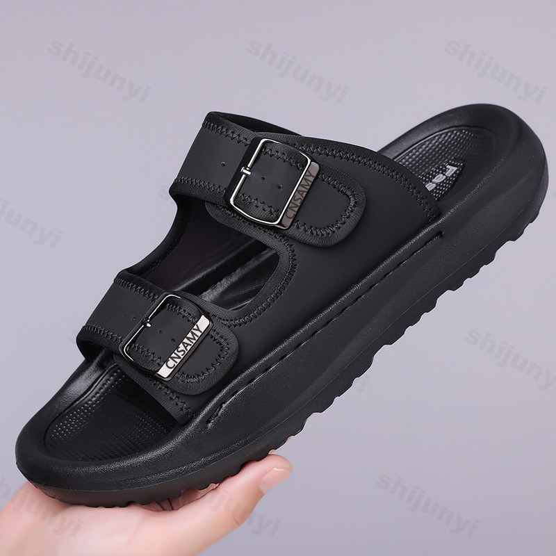 Chinelos masculinos 2025 verão - Leather Work Flats avaliação e preço