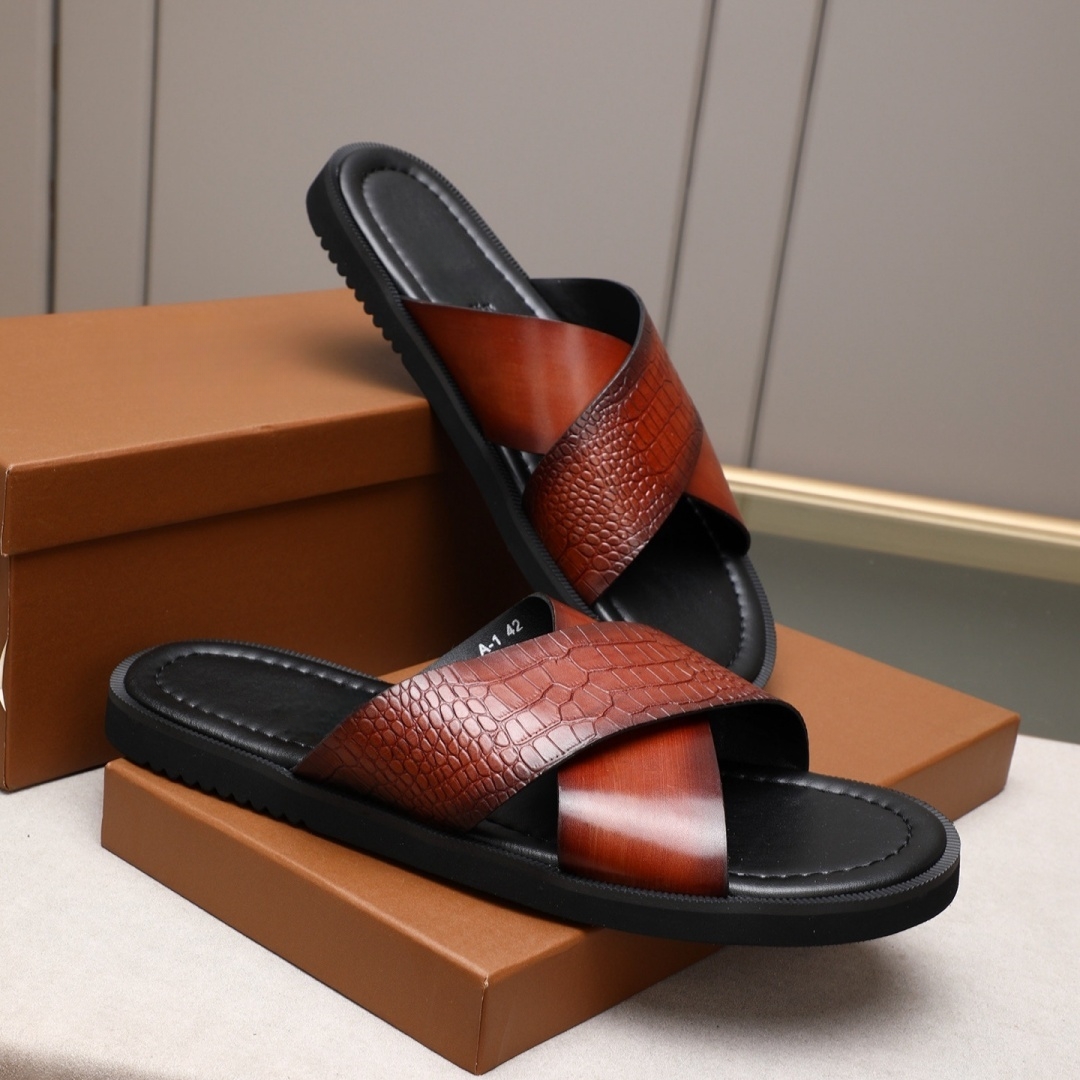 Sandálias de Luxo Masculinas A - Leather Work Flats avaliação e preço