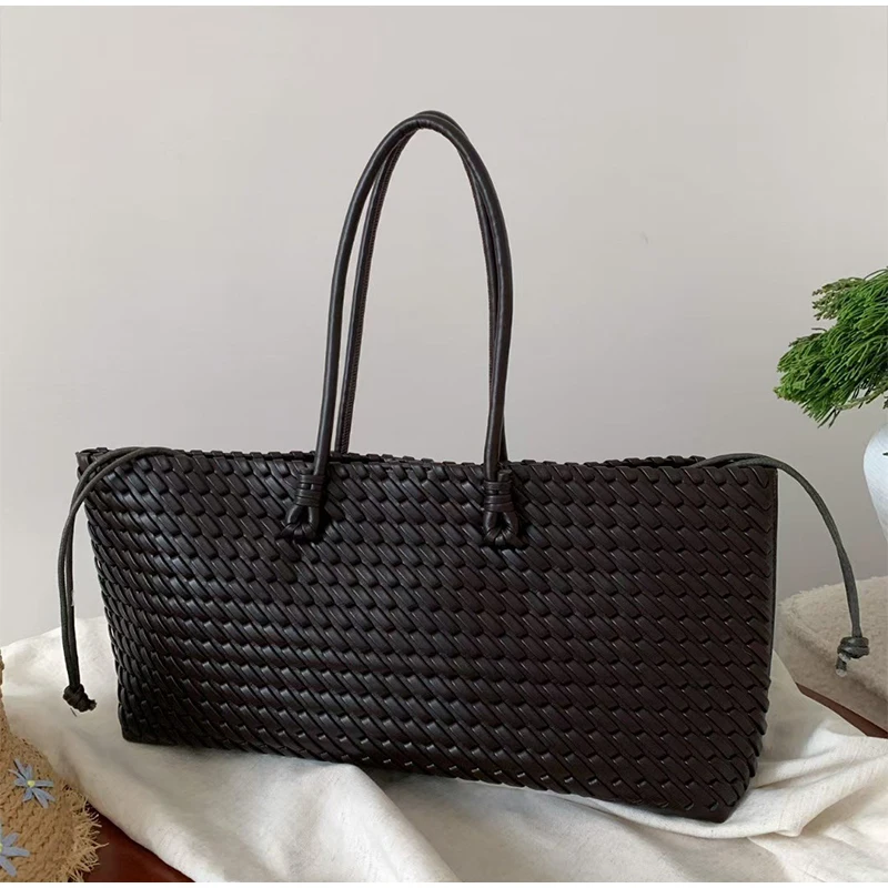 Bolsa Tote de Luxo em PU Tranç - Leather Work Bag Women avaliação e preço