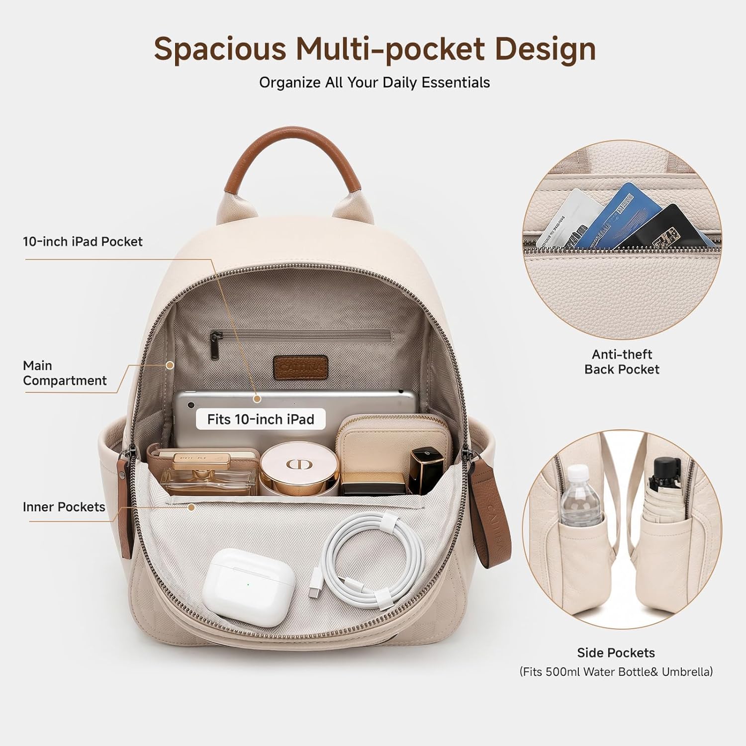 Mochila Pequena para Mulheres, - Leather Work Rucksack avaliação e preço