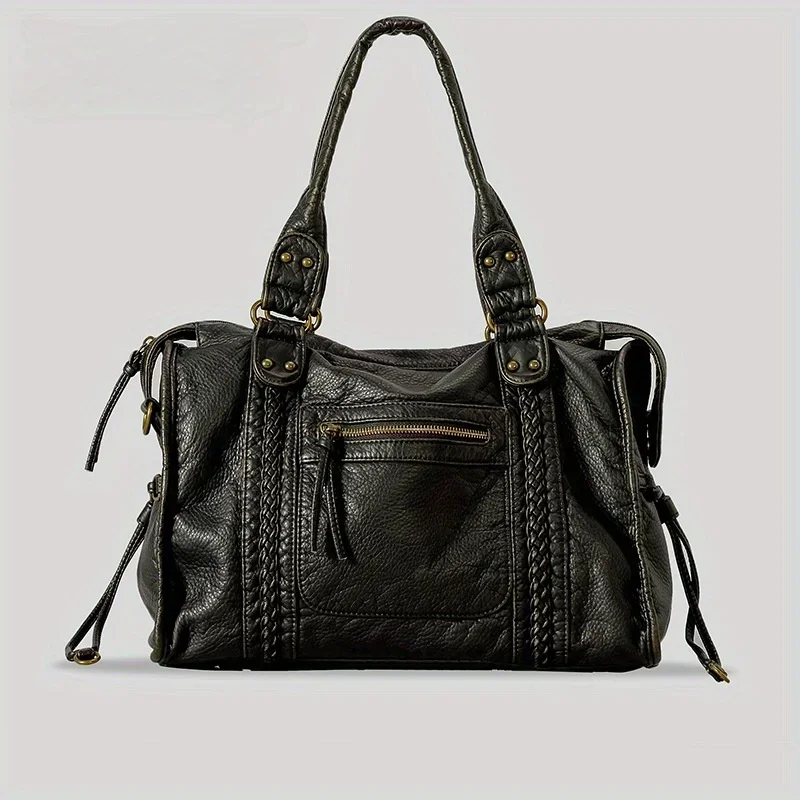 Moda feminina vintage lavado b - Leatherwork Rivets avaliação e preço