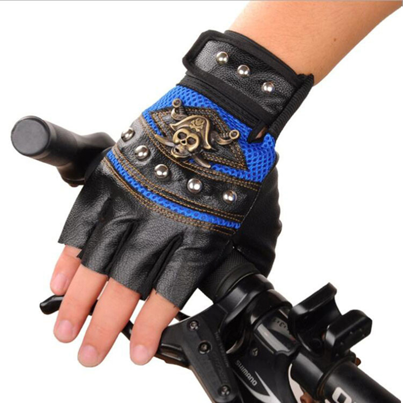 Homens punk luvas de motocicle - Leatherwork Rivets avaliação e preço