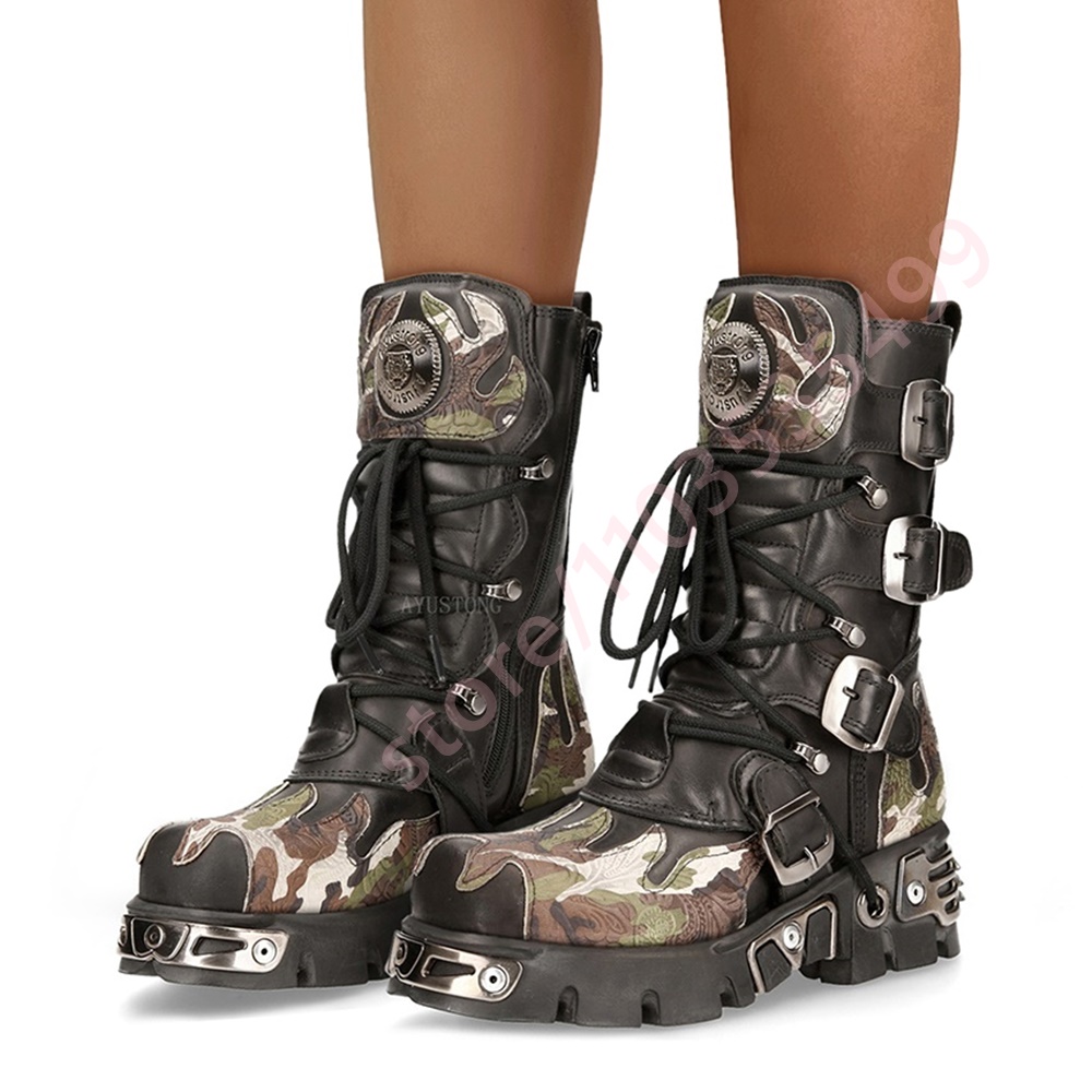Punk rock camuflagem fivela de - Leatherwork Rivets avaliação e preço