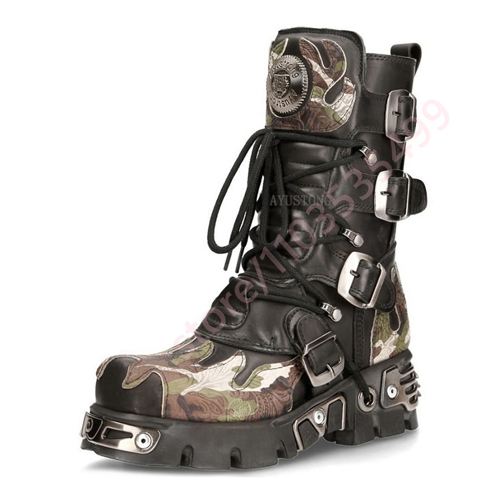 Punk rock camuflagem fivela de - Leatherwork Rivets avaliação e preço