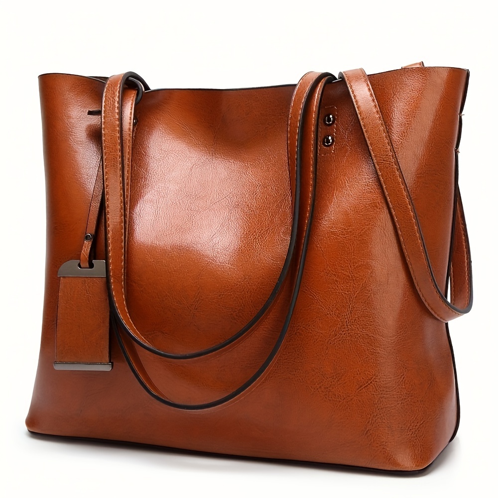 Bolsa de couro retrô clássica  - Leather Work Bag Women avaliação e preço