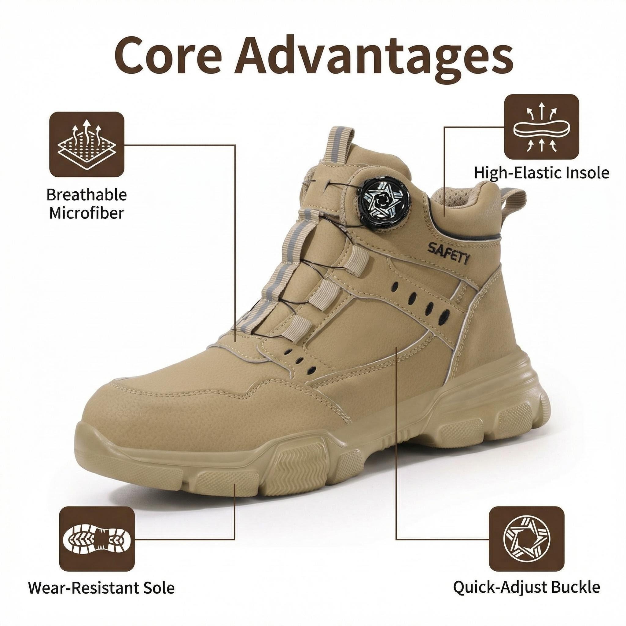 Botas de Segurança em Couro Re - Leather Work Flats avaliação e preço